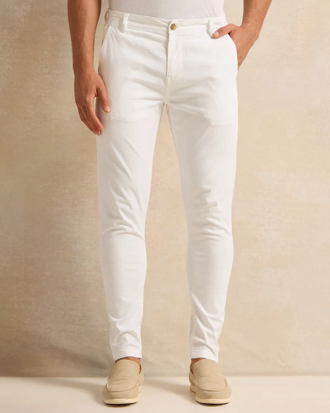 Men White Chino Trousers sold by Redtag