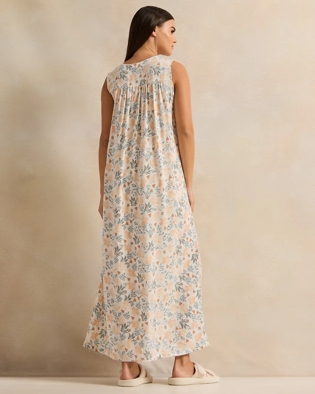 Women White Embroidery Nightgown sold by Redtag product image thumbnail 3