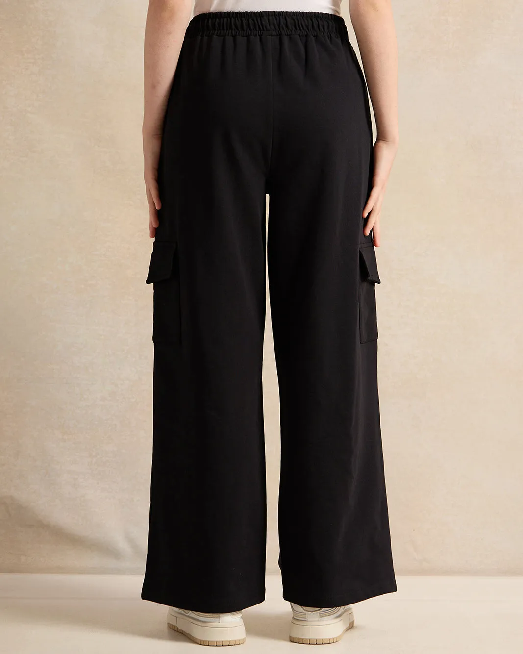 Senior Girls Black Hello Kitty Printed Cargo Pocket Wide Leg Pants sold by Redtag product image thumbnail 3