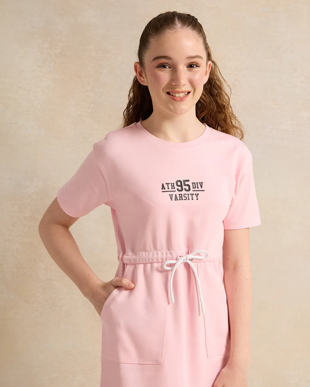 Senior Girls Pink Elasticated Waist Dress sold by Redtag product image thumbnail 4