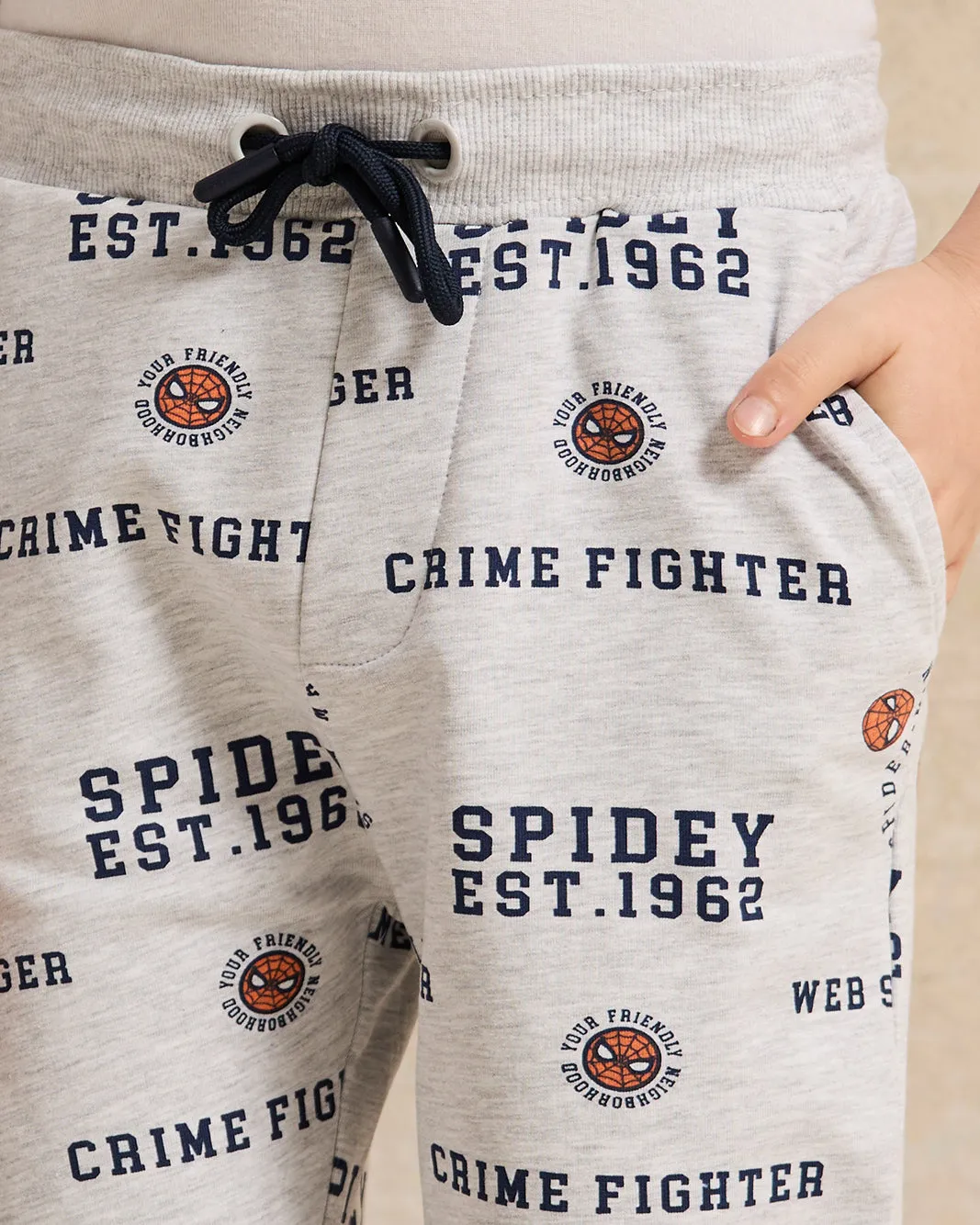 Boys Grey Spiderman Print Active Shorts sold by Redtag product image thumbnail 4