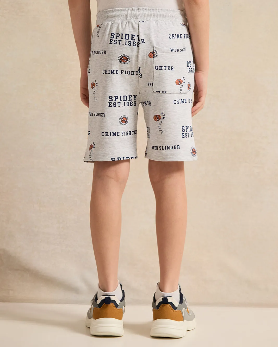 Boys Grey Spiderman Print Active Shorts sold by Redtag product image thumbnail 3