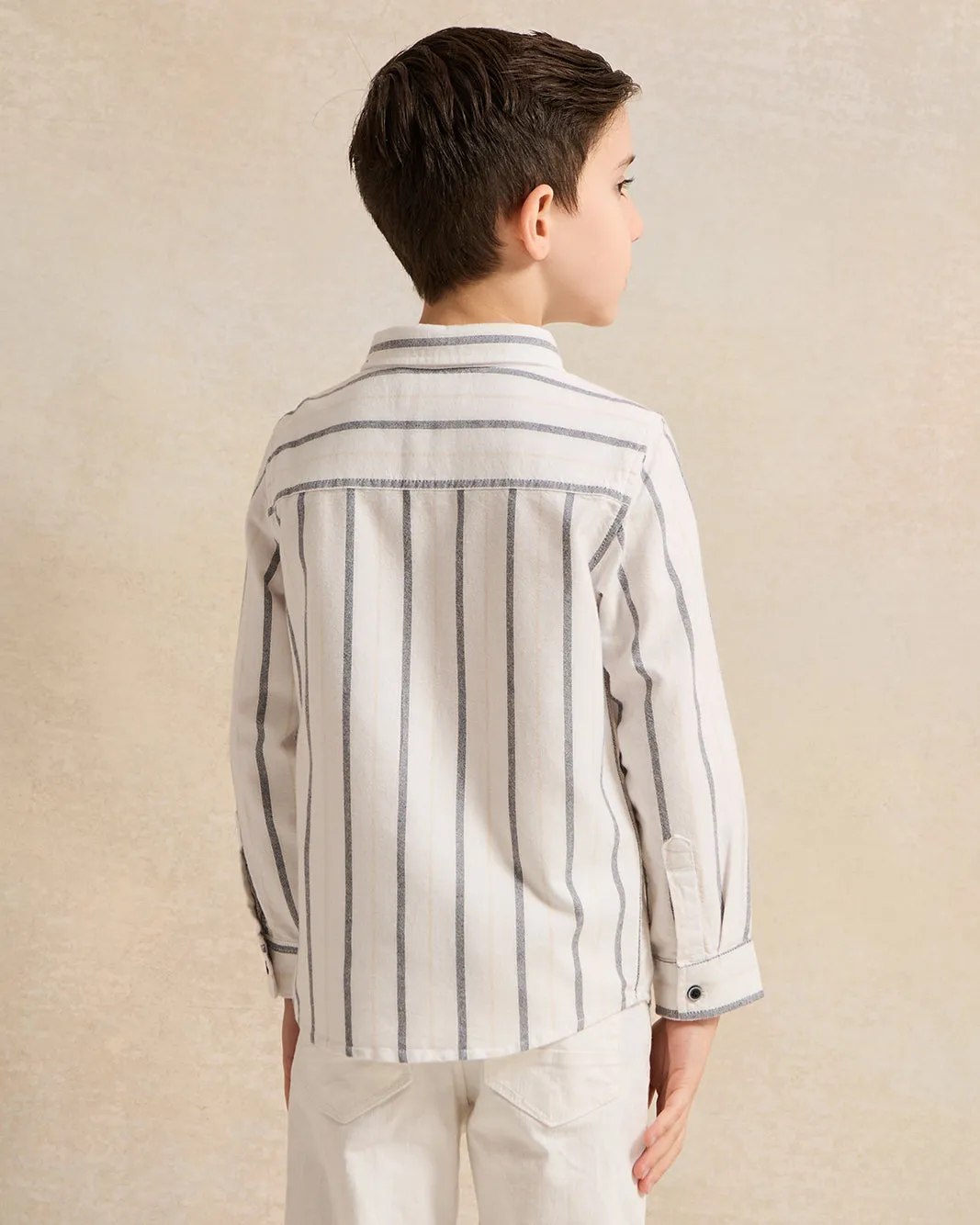 Boys White Striped Oxford Shirt sold by Redtag product image thumbnail 3