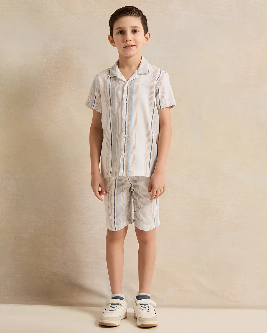 Boys Blue Striped Collared Set (2 Piece) sold by Redtag