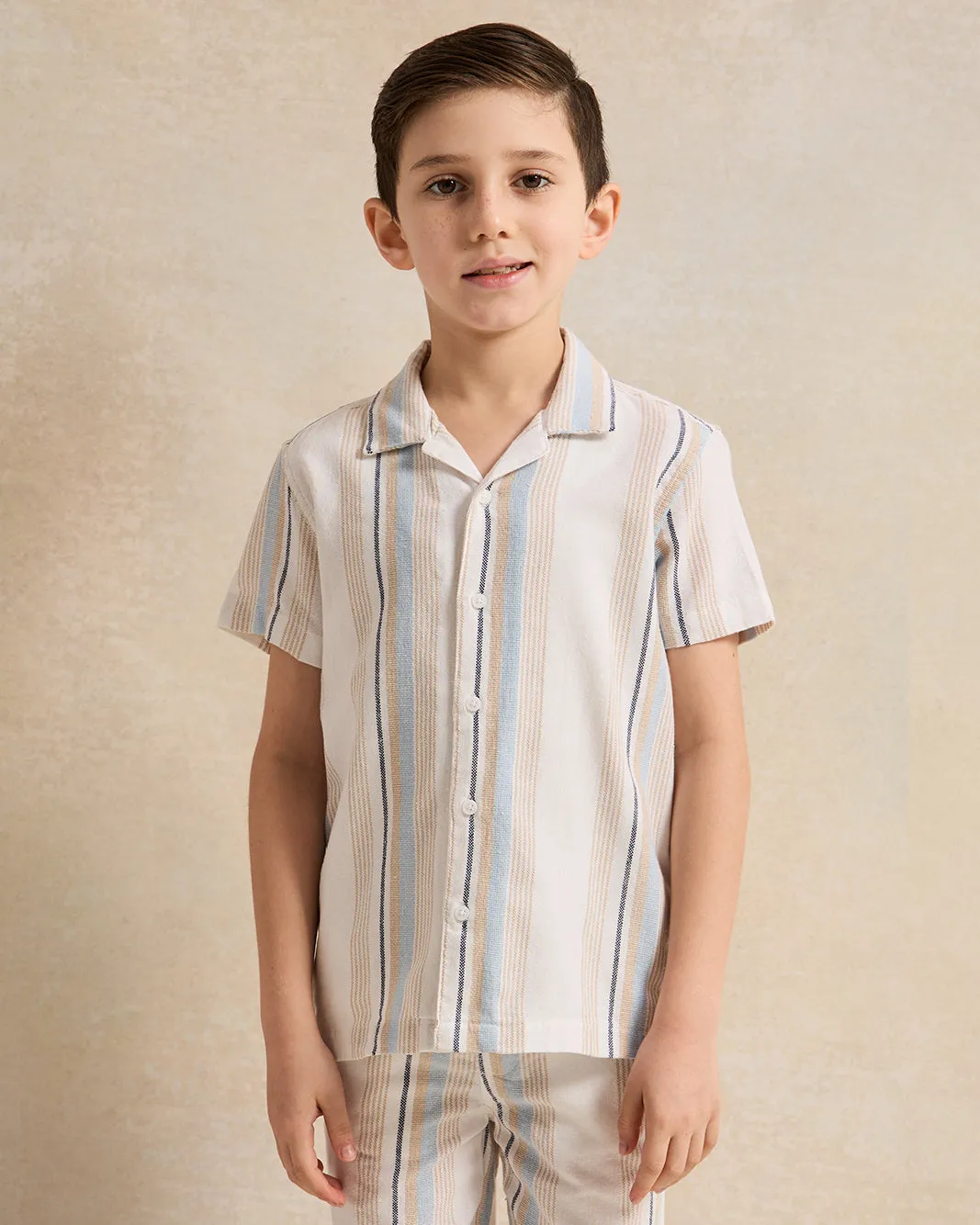 Boys Blue Striped Collared Set (2 Piece) sold by Redtag product image thumbnail 2
