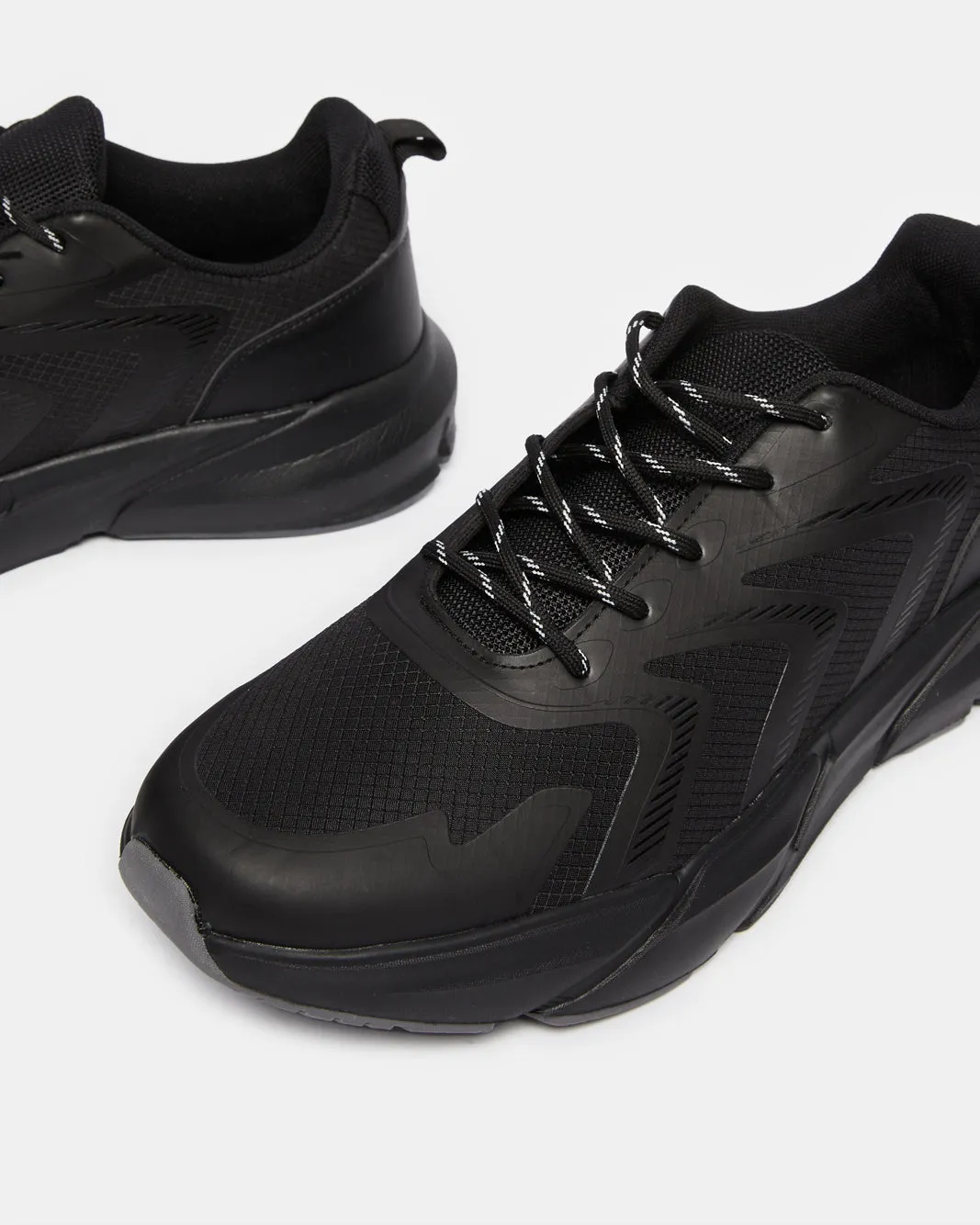 Men Black Material Block Trainer sold by Redtag product image thumbnail 3