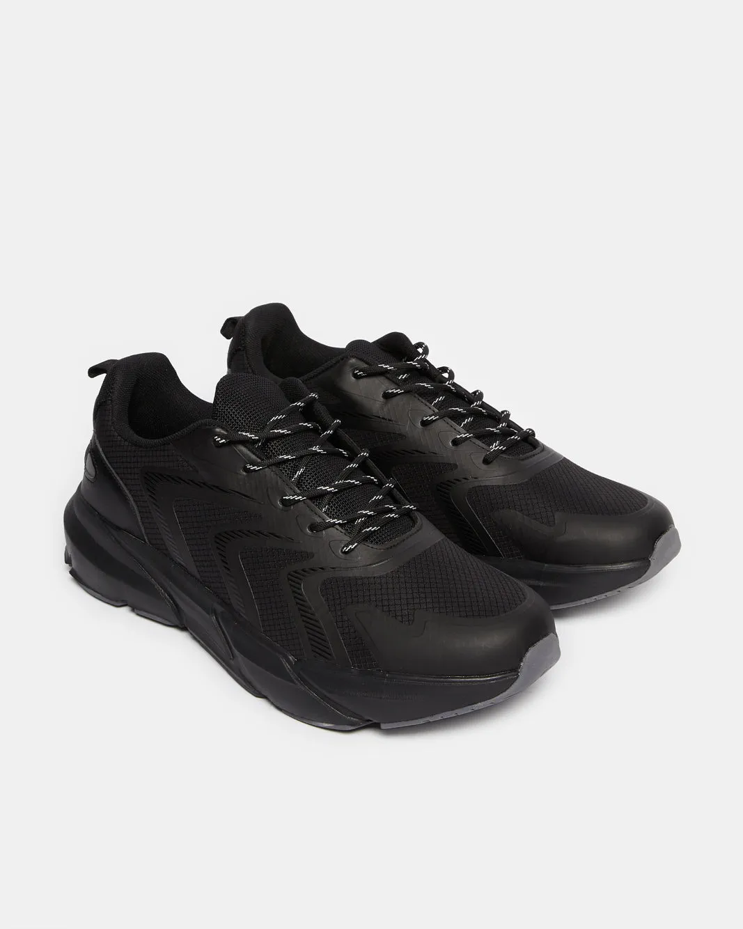 Men Black Material Block Trainer sold by Redtag product image thumbnail 2