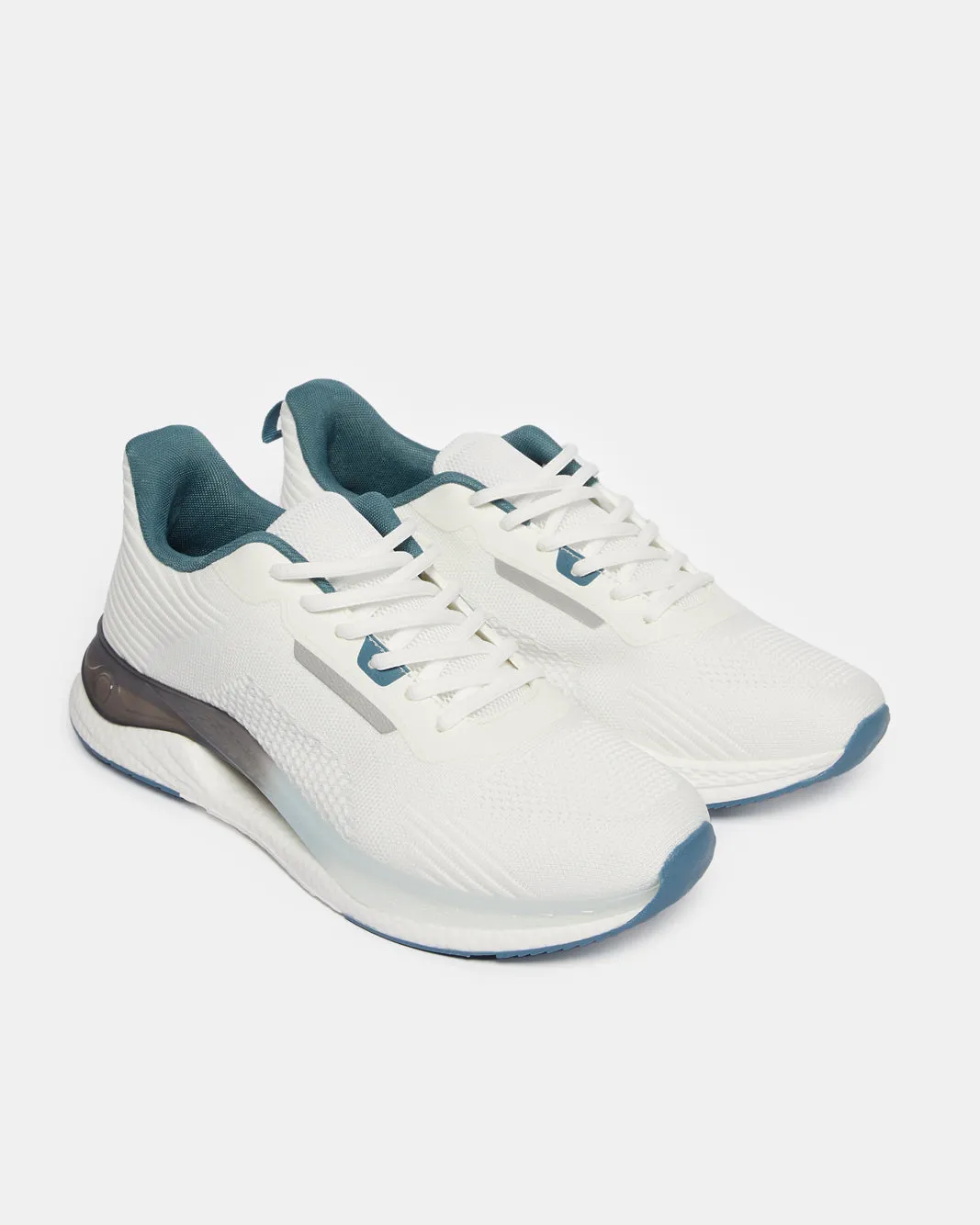 Men White Material Block Trainer sold by Redtag product image thumbnail 2