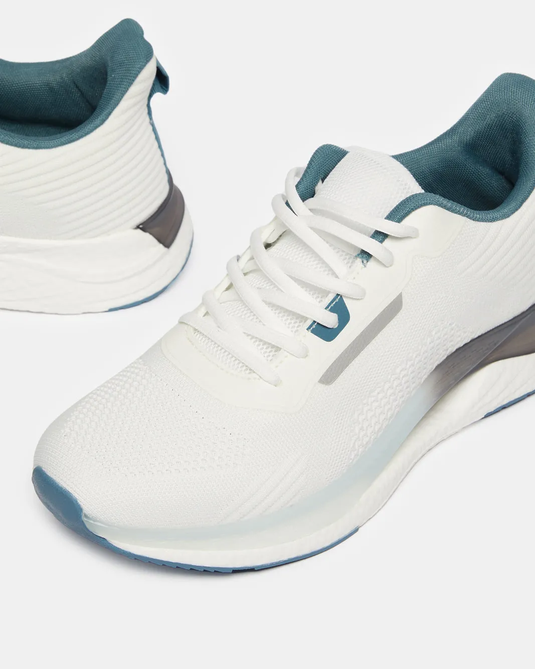 Men White Material Block Trainer sold by Redtag product image thumbnail 3