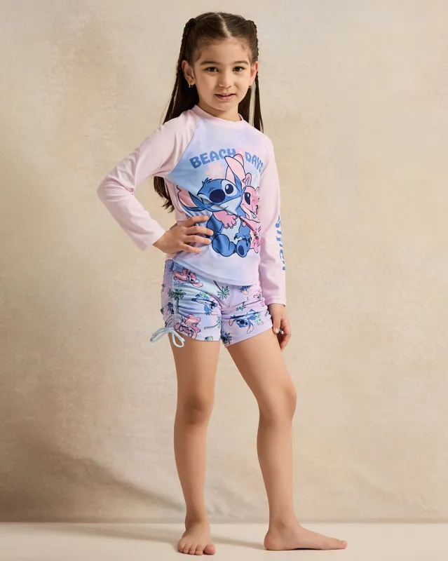 Girls Pink And Blue Printed Swim Set (2 Piece) sold by Redtag