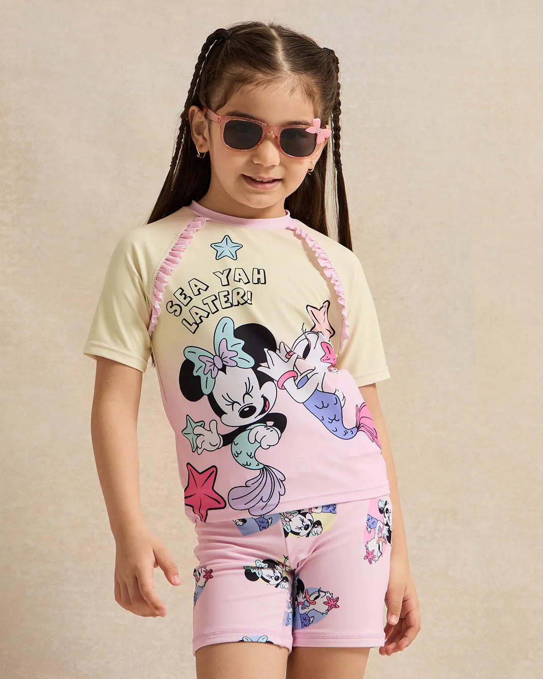 Girls Yellow And Pink Printed Swim Set (2 Piece) sold by Redtag product image thumbnail 2