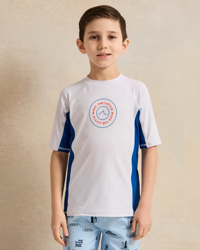 Boys White Printed Swimwear T-Shirt sold by Redtag