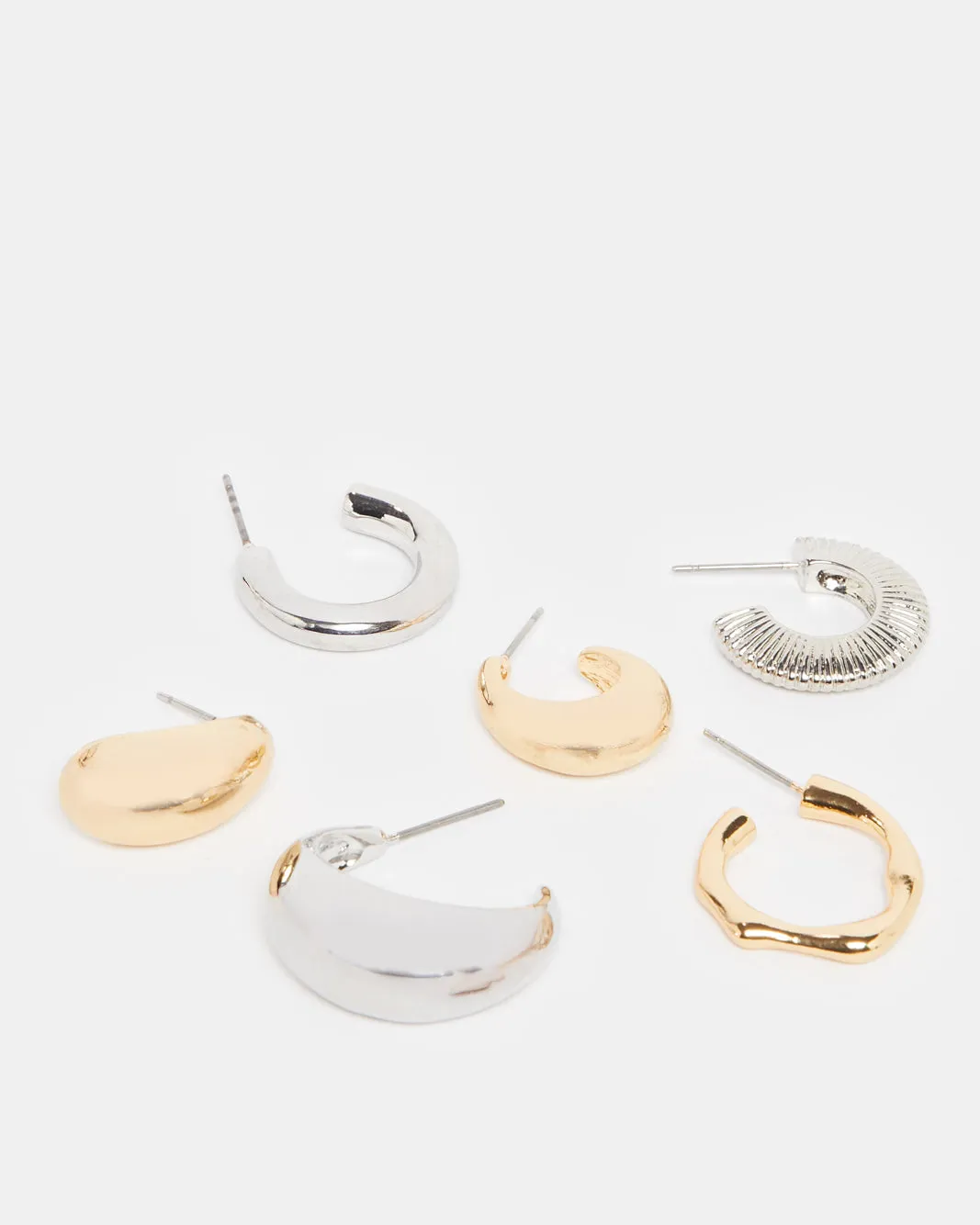 Women Gold And Silver Stud Earring Set (6 Pairs) sold by Redtag product image thumbnail 2