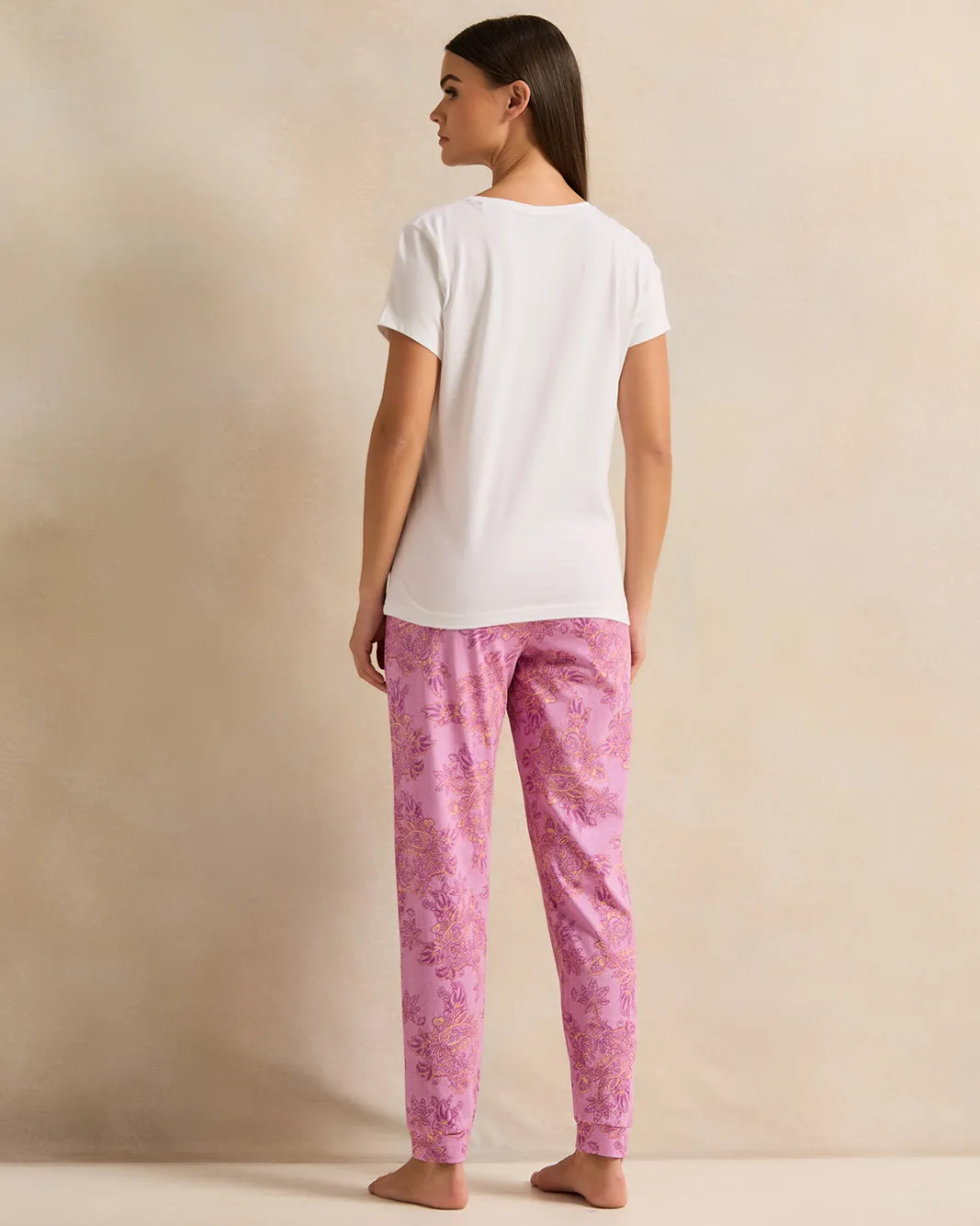 Women White And Pink Printed Pyjama Set (2 Piece) sold by Redtag product image thumbnail 4