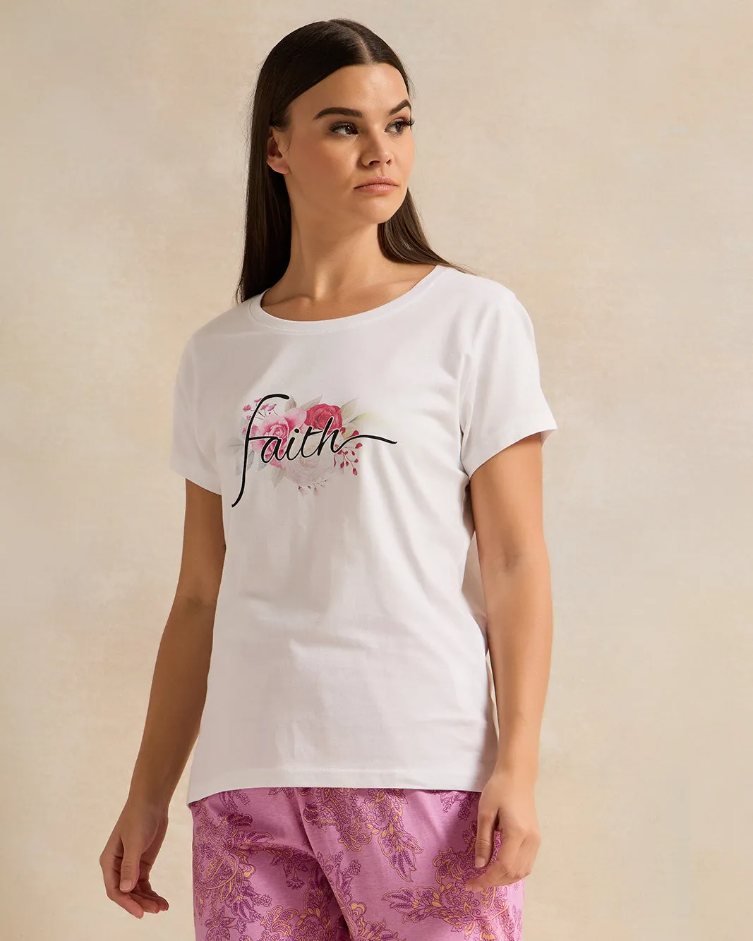 Women White And Pink Printed Pyjama Set (2 Piece) sold by Redtag product image thumbnail 2
