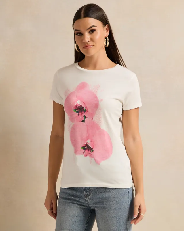 Women Ivory Printed T-Shirt sold by Redtag