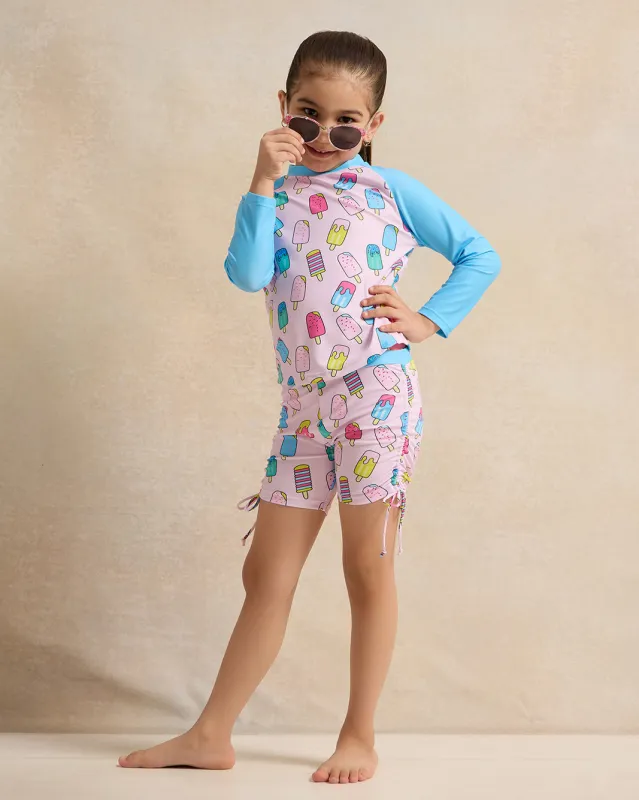 Girls Blue Printed Swimsuit Set (2 Piece) sold by Redtag