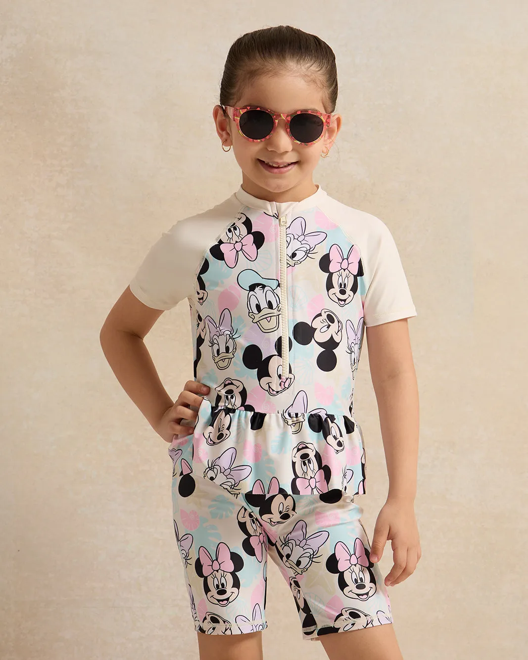 Girls Cream Printed Swimsuits sold by Redtag product image thumbnail 2