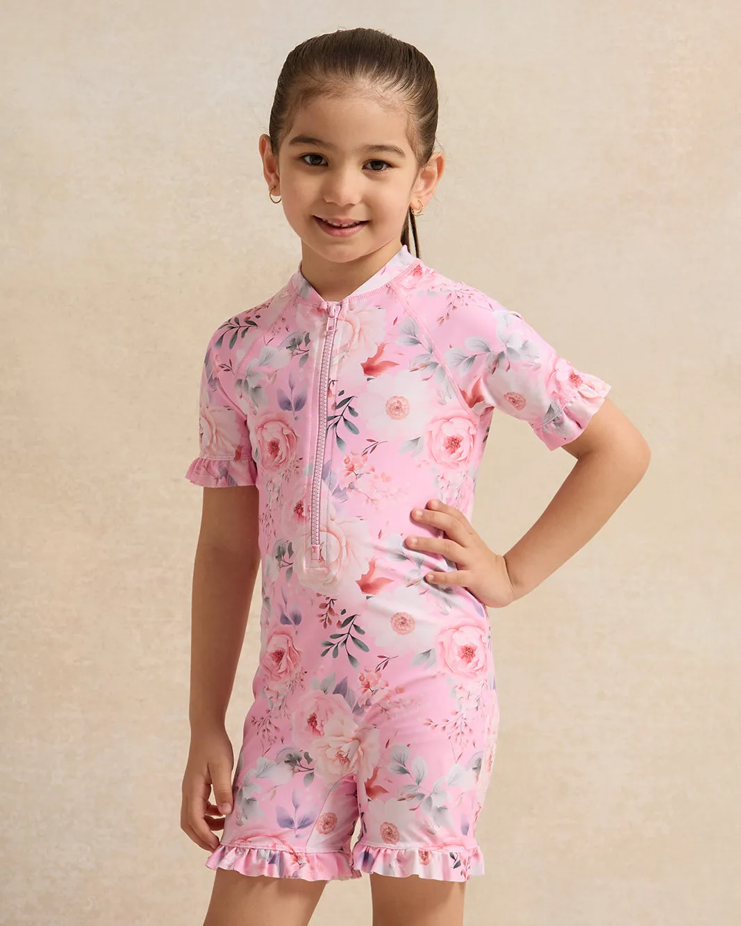 Girls Pink Floral Print Swimsuits sold by Redtag product image thumbnail 2