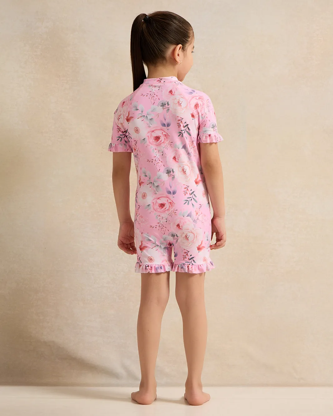 Girls Pink Floral Print Swimsuits sold by Redtag product image thumbnail 3