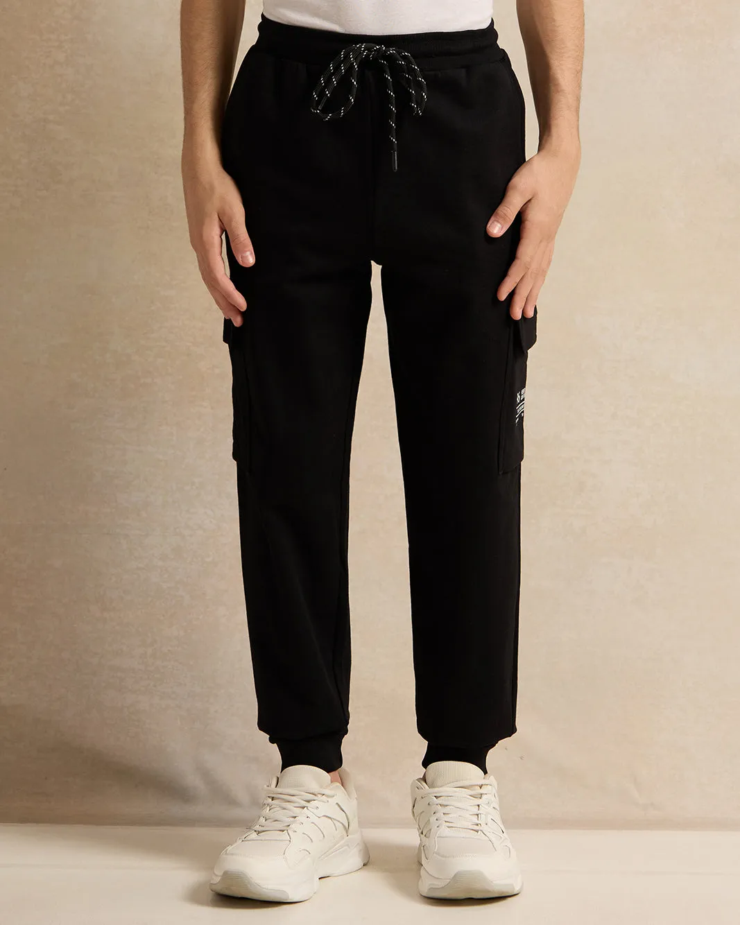 Senior Boys Black Cargo Active Pants sold by Redtag