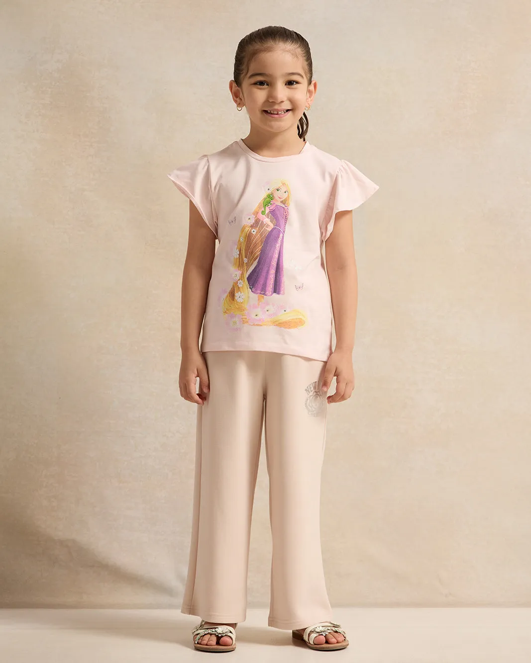 Girls Pink Rapunzel Printed T-Shirt sold by Redtag product image thumbnail 2