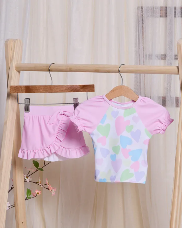 Infant Girls Pink Printed Swimsuit (2 Piece) sold by Redtag