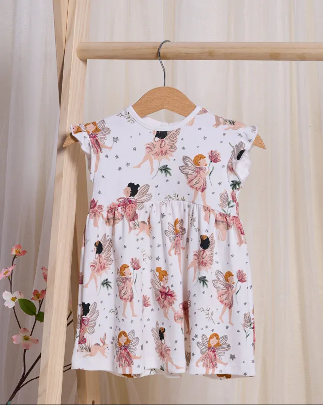 Infant Girls White Printed Dress sold by Redtag