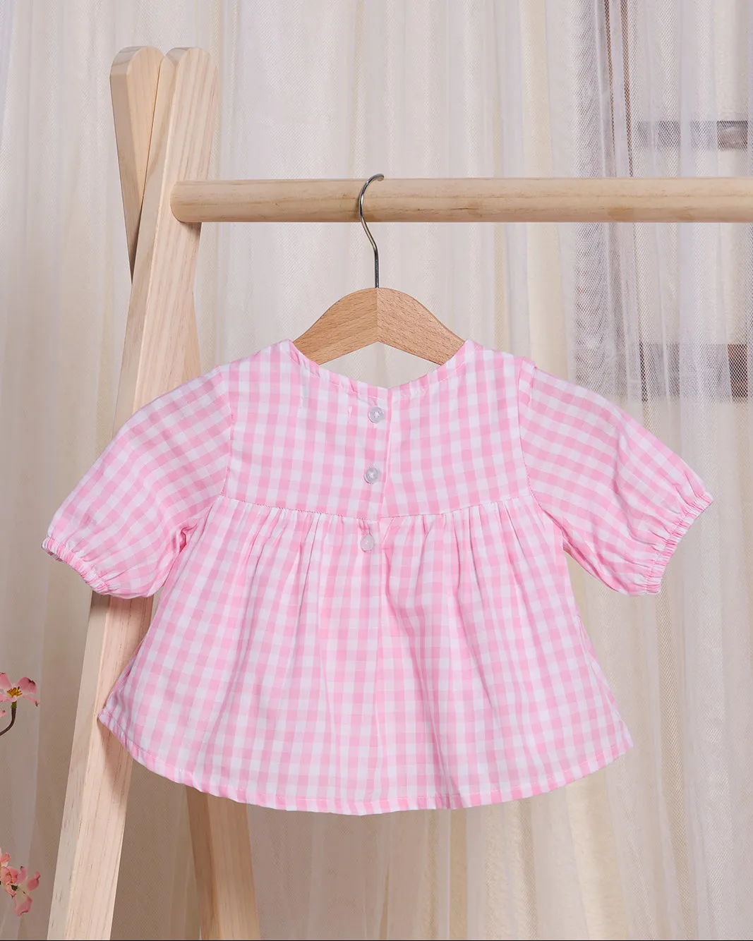 Infant Girls Pink Checkered Dress sold by Redtag product image thumbnail 4