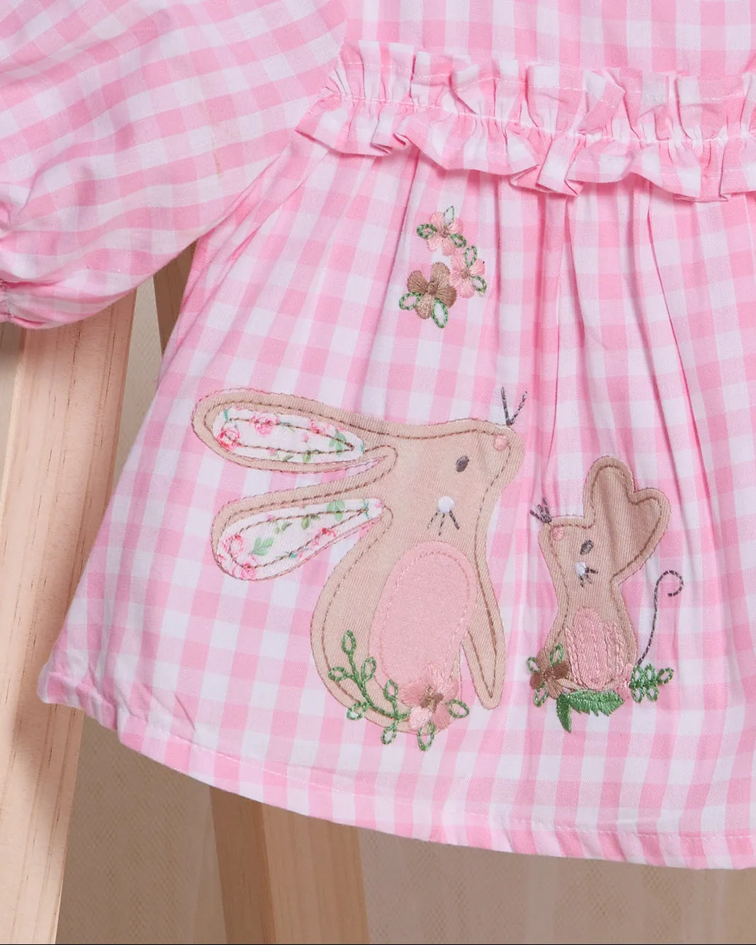 Infant Girls Pink Checkered Dress sold by Redtag product image thumbnail 2