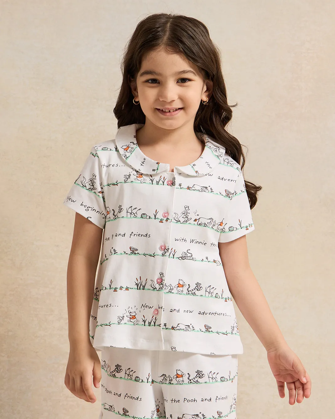 Girls White Winnie The Pooh Pyjama Set (2 Piece) sold by Redtag product image thumbnail 2