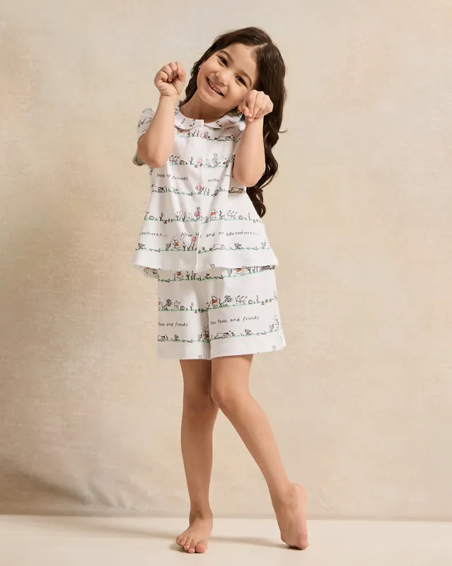 Girls White Winnie The Pooh Pyjama Set (2 Piece) sold by Redtag