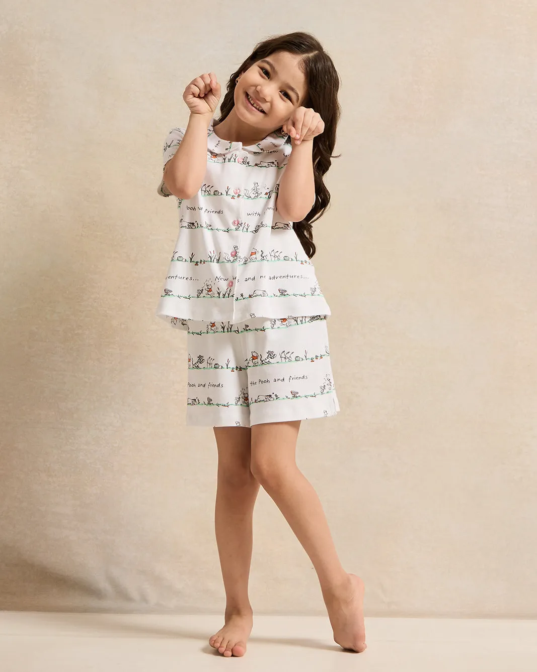 Girls White Winnie The Pooh Pyjama Set (2 Piece) sold by Redtag