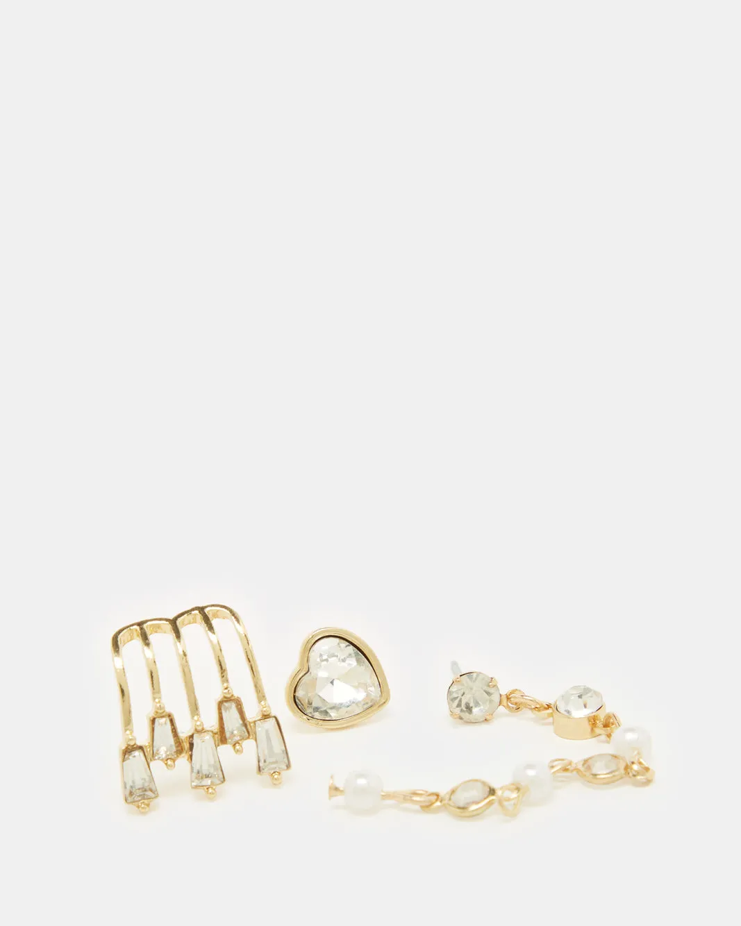 Women Gold Embellished Earring Set (3 Piece) sold by Redtag