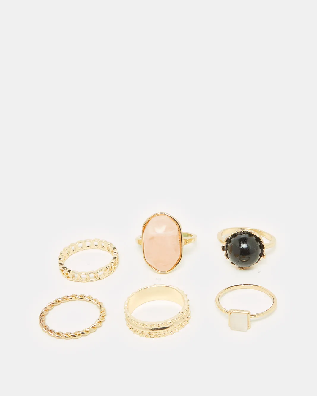 Women Gold Embellished Ring Set (6 Piece) sold by Redtag