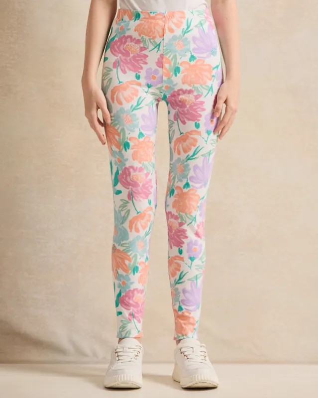 Senior Girls Multicolour Printed Leggings sold by Redtag