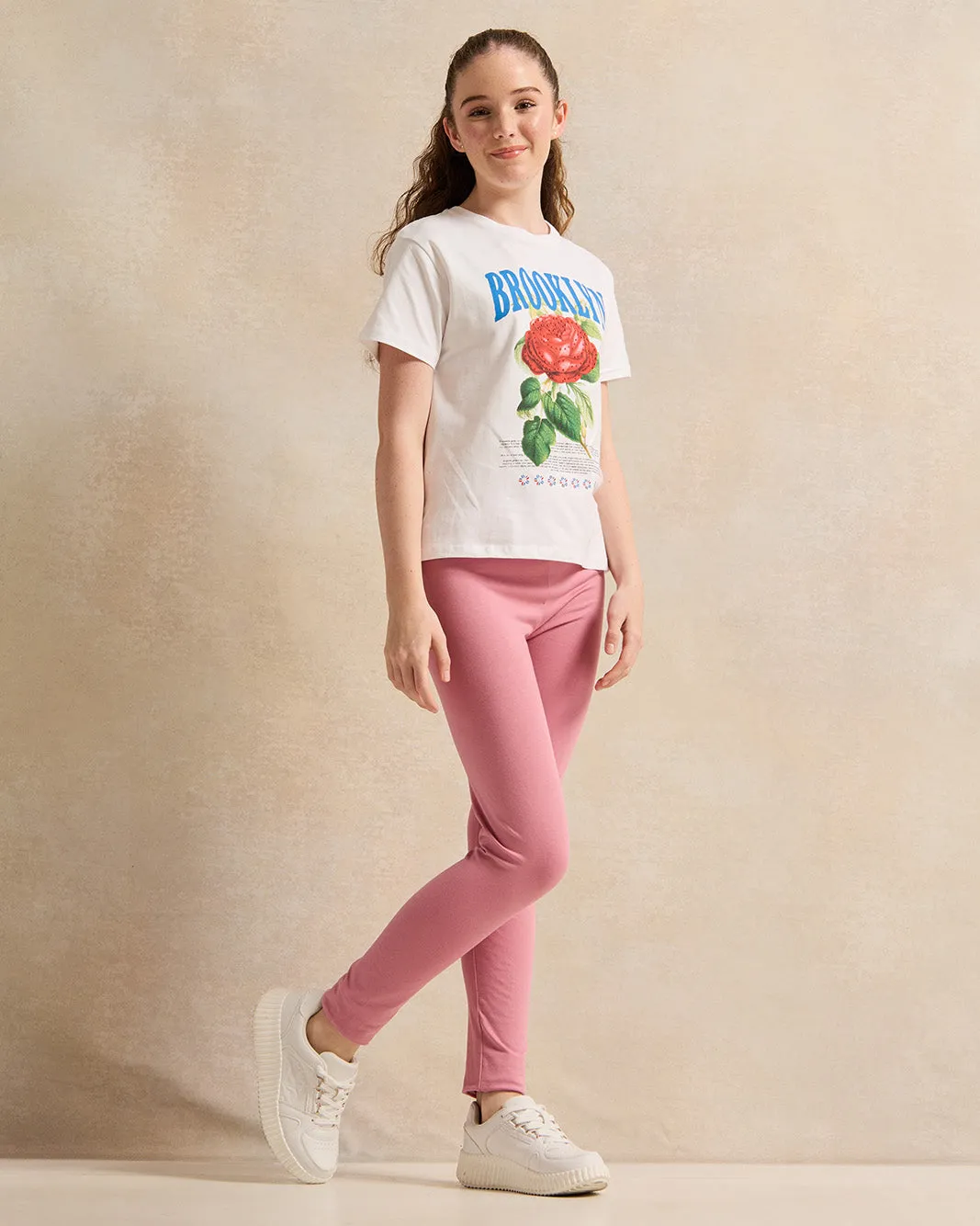 Senior Girls Pink Basic Leggings sold by Redtag product image thumbnail 2