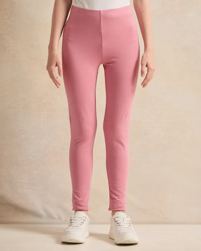 Senior Girls Pink Basic Leggings sold by Redtag