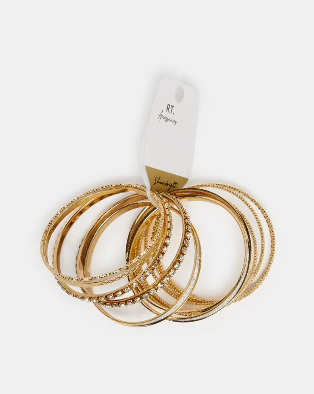 Women Gold Embellished Bracelet Set sold by Redtag