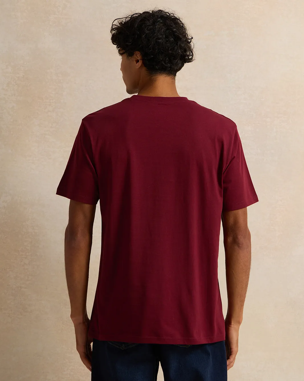 Men Burgundy Graphic T-Shirt sold by Redtag product image thumbnail 3
