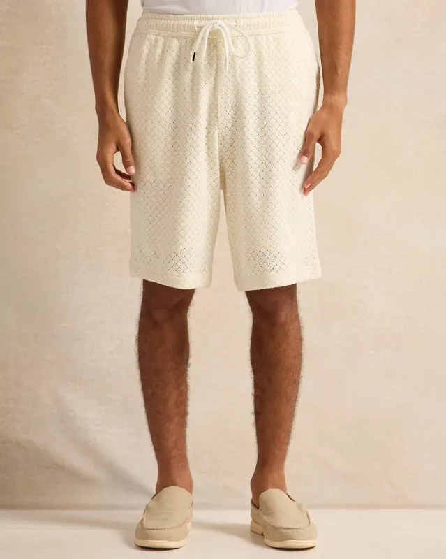 Men White Lounge Shorts sold by Redtag