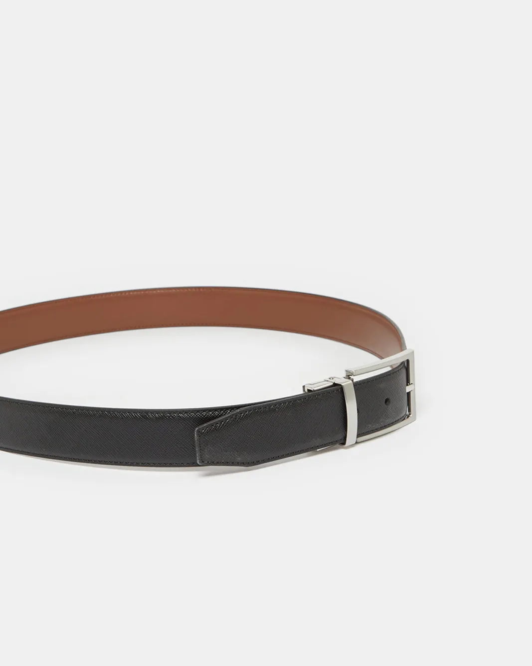 Men Black And Tan Twist Buckle Belt sold by Redtag product image thumbnail 3