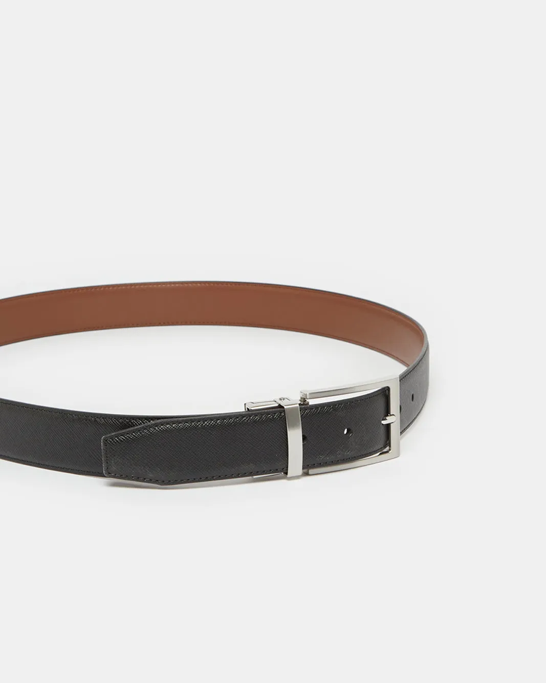 Men Black And Tan Twist Buckle Belt sold by Redtag