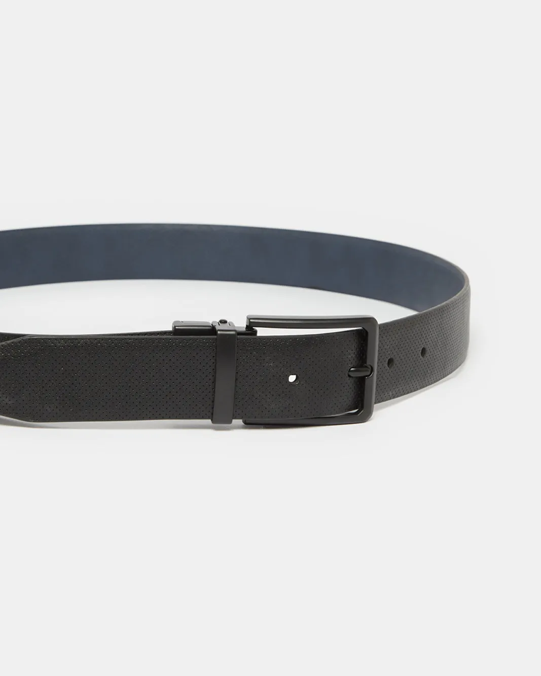 Men Black And Navy Belt With Twist Buckle sold by Redtag