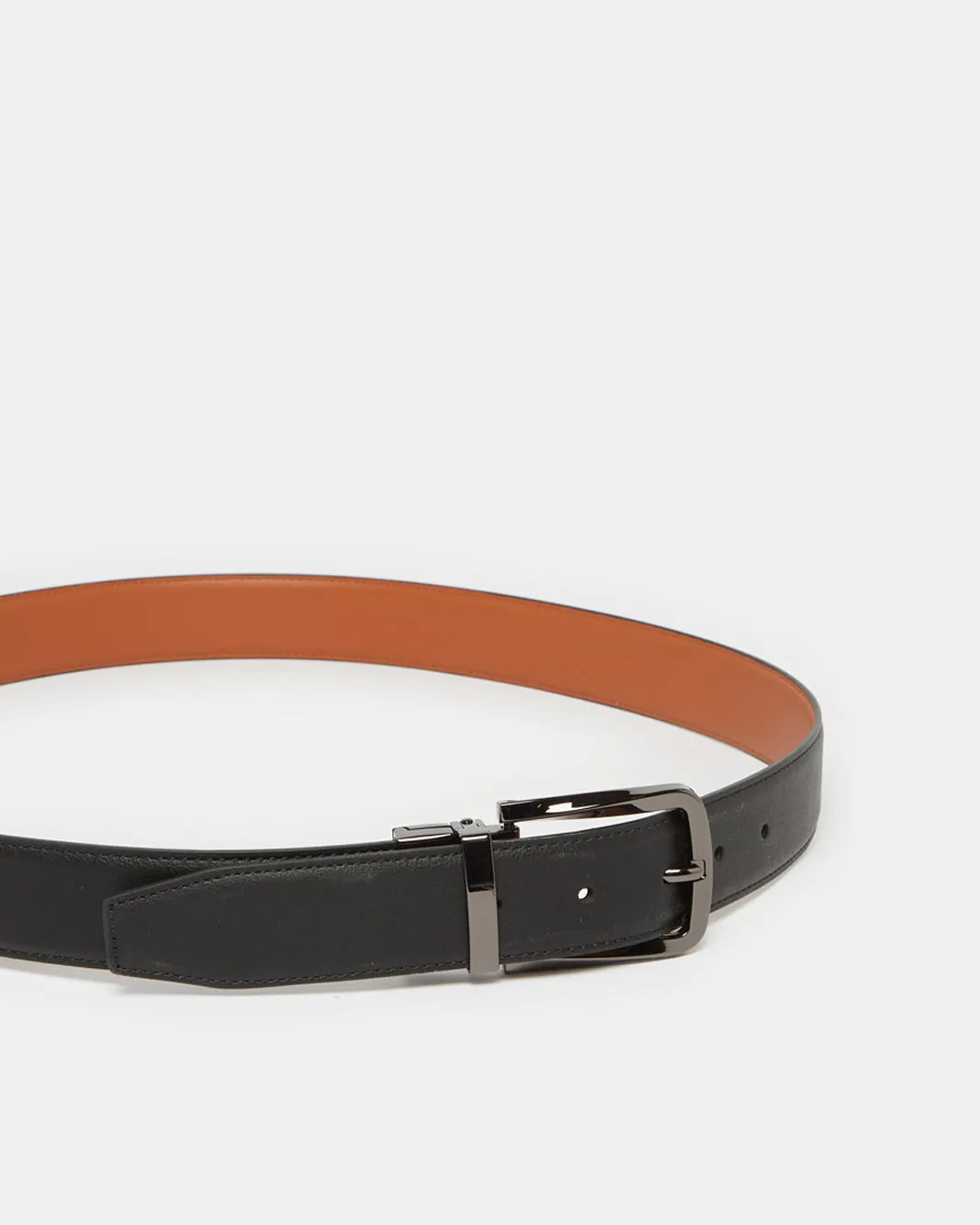 Men Black And Tan Twist Buckle Belt sold by Redtag