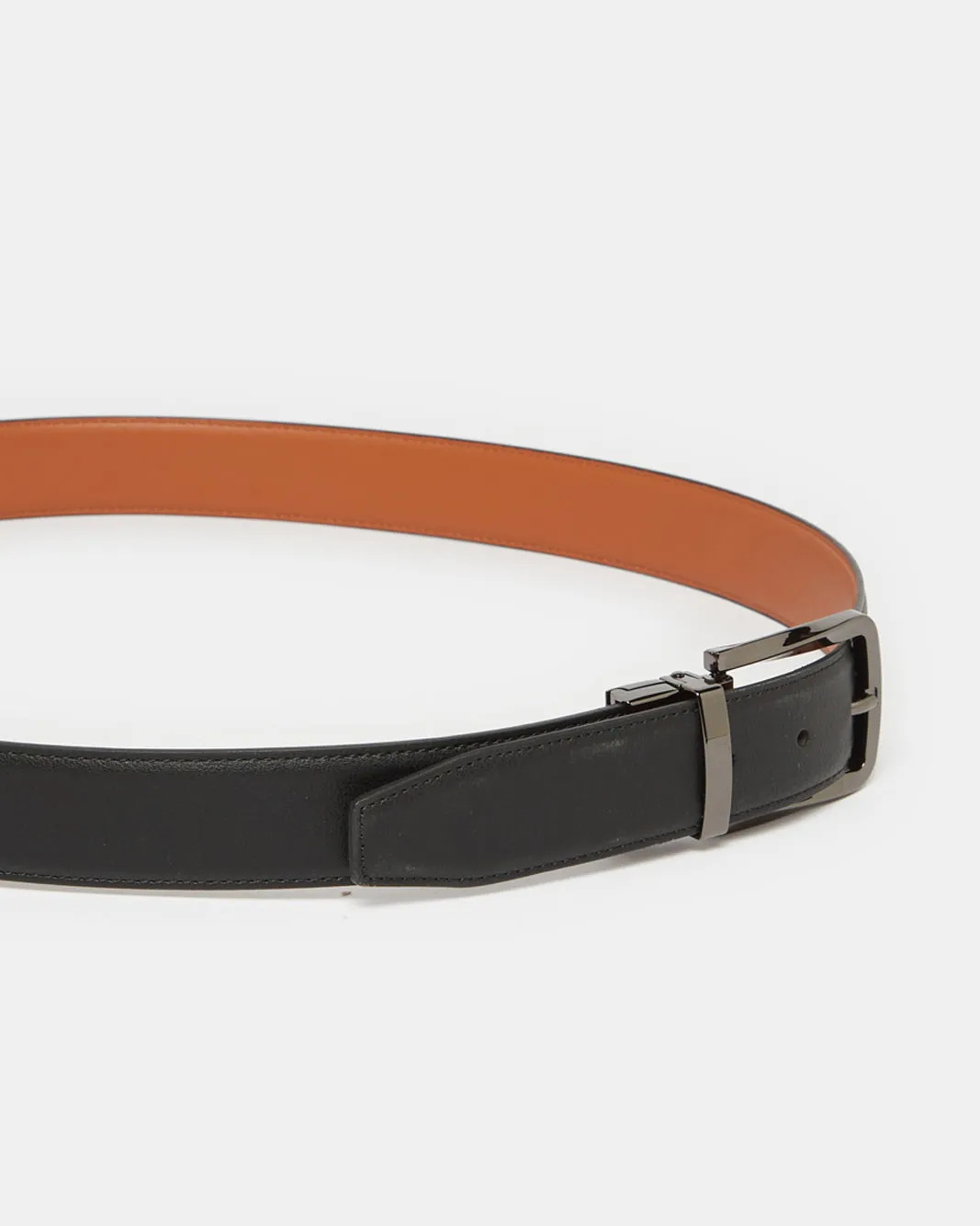 Men Black And Tan Twist Buckle Belt sold by Redtag product image thumbnail 3