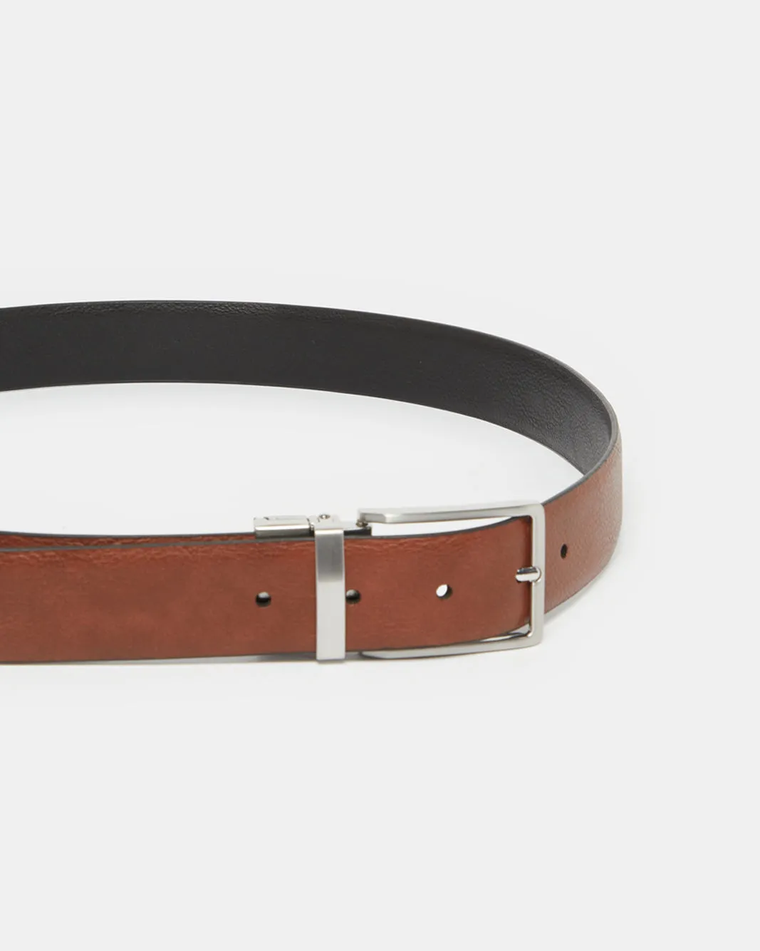 Men Black And Tan Twist Buckle Belt sold by Redtag