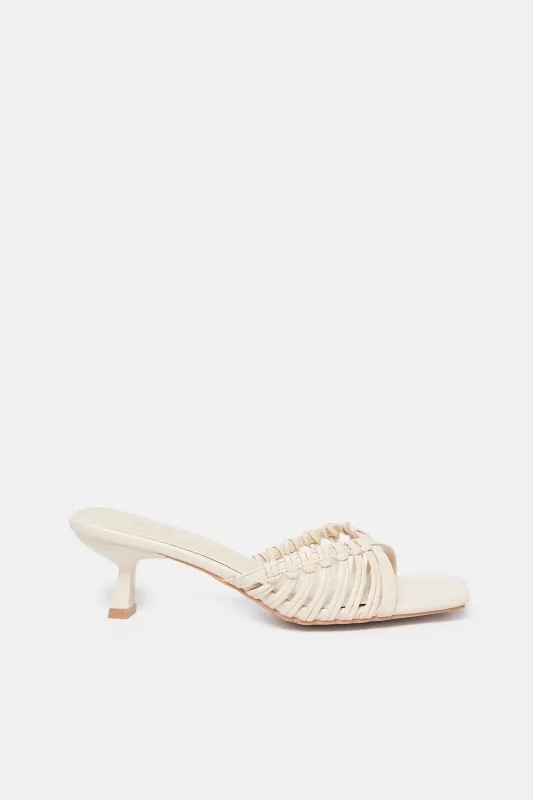 Women Beige Mule With Strappy Trim sold by Redtag