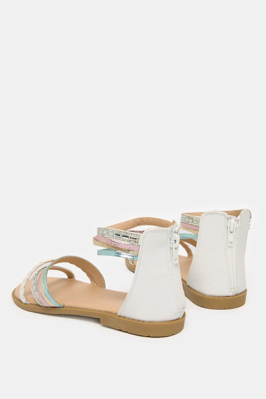 Senior Girls Silver Strap Sandal sold by Redtag product image thumbnail 4