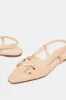 Women Beige Embellished Buckle Trim Slingback Mule sold by Redtag